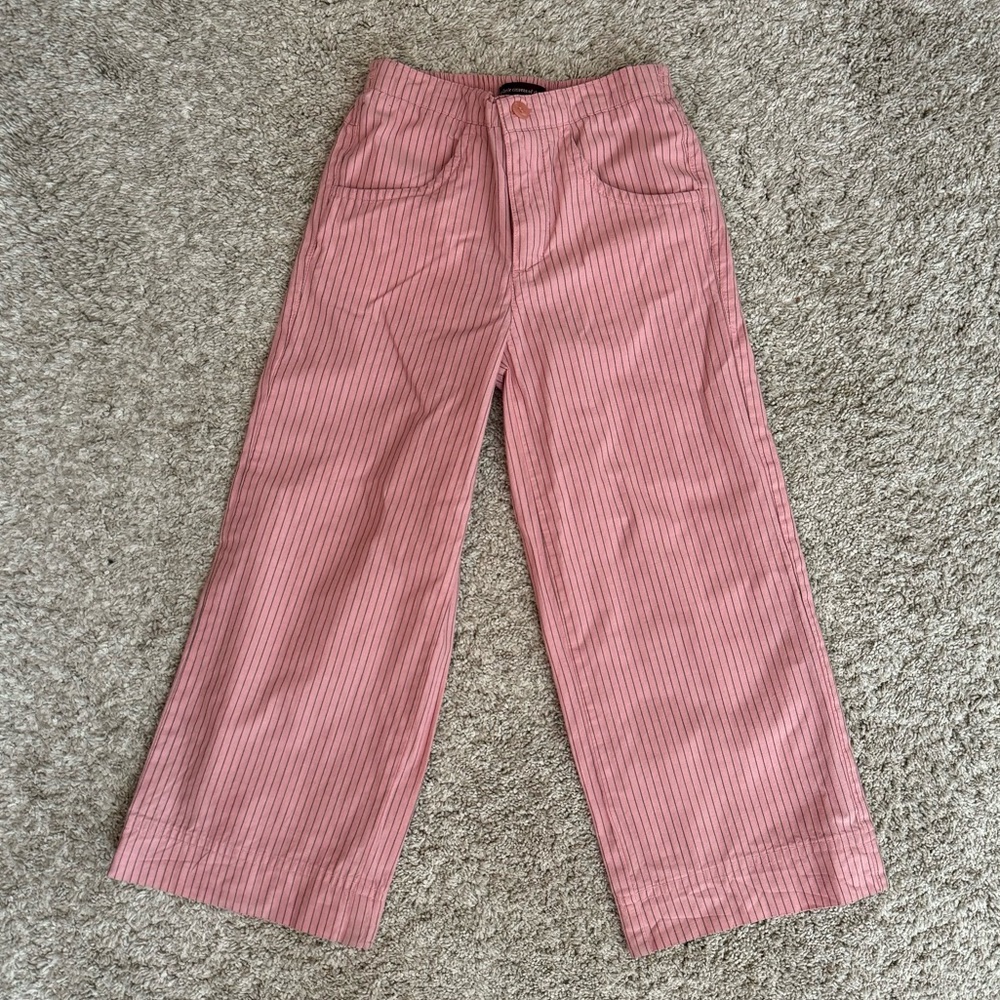 Tea Collection Pink Pinstripe Wide-Leg Pants, size 5